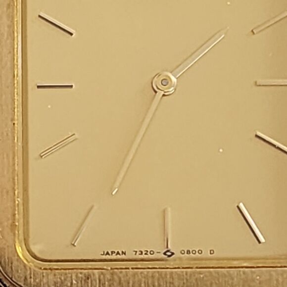 Seiko Quartz 7320-5889 Vintage Gold Tone Rectangular Dress Watch Japan 1984 - Picture 6 of 16